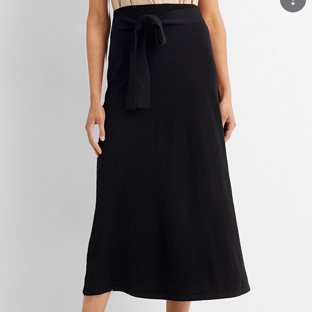 Mango Knit waist-tie skirt